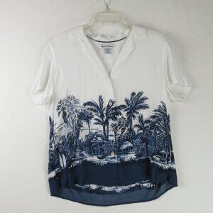 Tommy Bahama Talulla Camp Shirt Size XS Engineered Border Bungalow